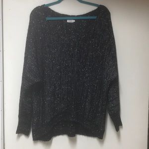 Chunky black cable knit sweater